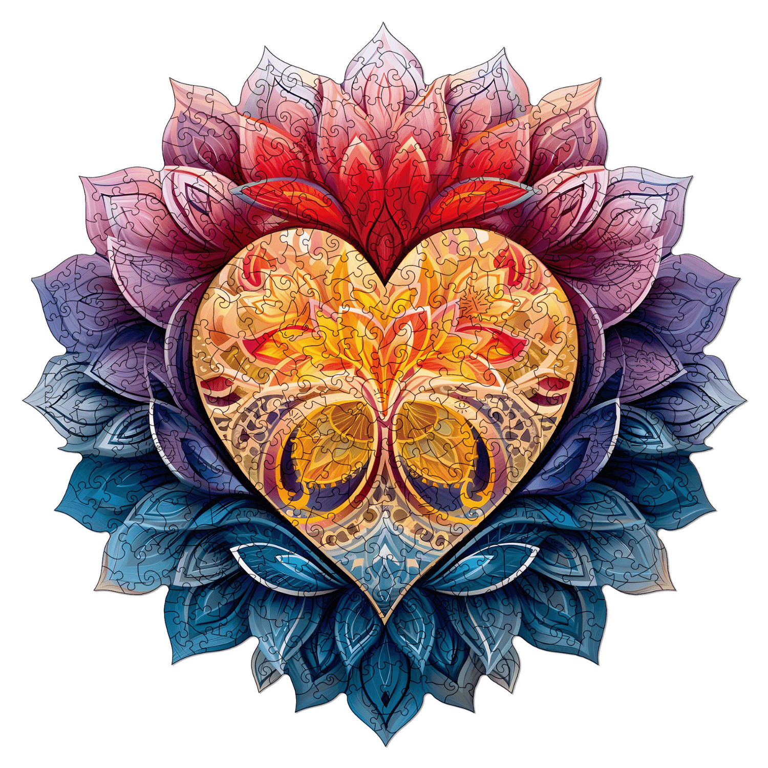Cœur fleuri | Puzzle en bois Mandala MagicHolz