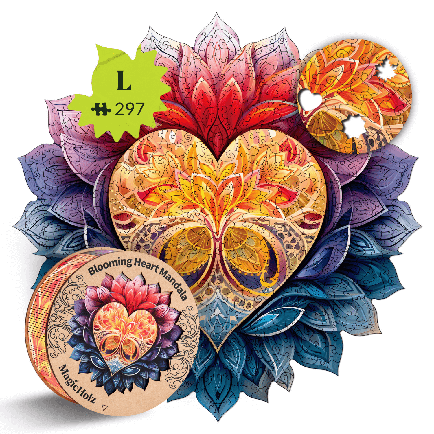 Cœur fleuri | Puzzle en bois Mandala MagicHolz L