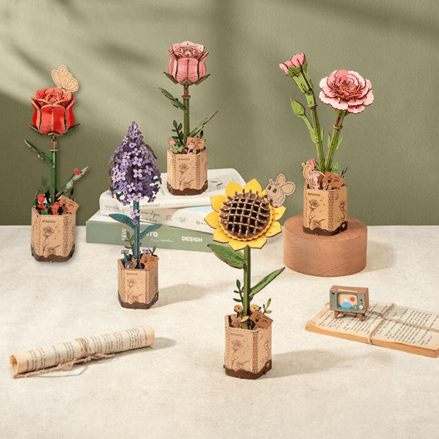 Ewiger Frühling | Blumen die immer blühen 3D Puzzle Robotime
