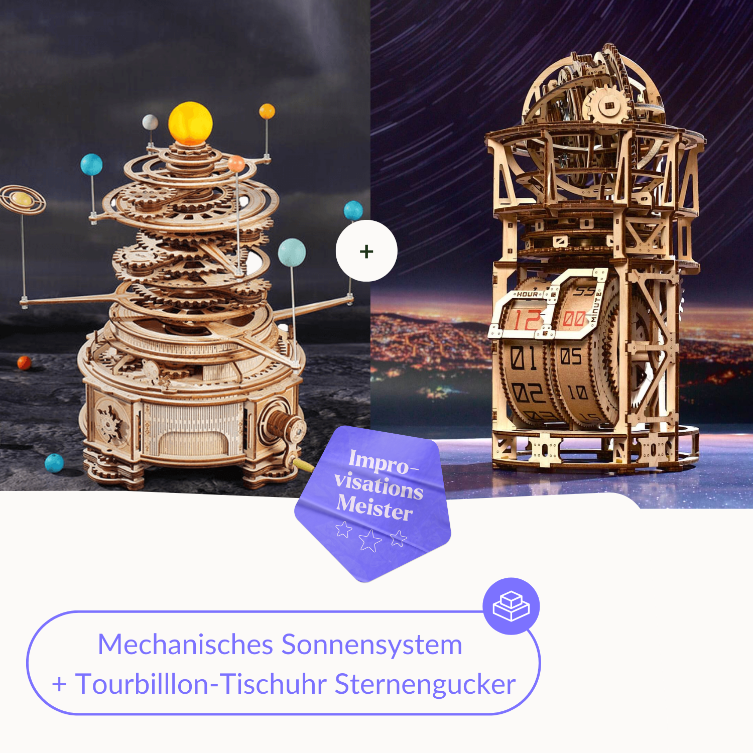 Mechanical solar system Mechanical wooden puzzle Robotime