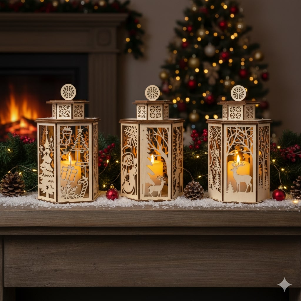 Weihnachtslaterne Holz Bastelset 3D Puzzle MagicHolz