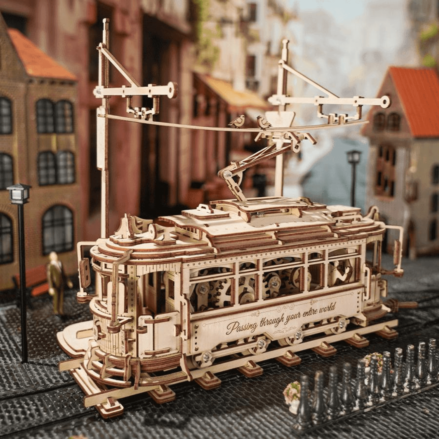 Classic City Tramcar 🚋 Mechanisches Holzpuzzle Robotime