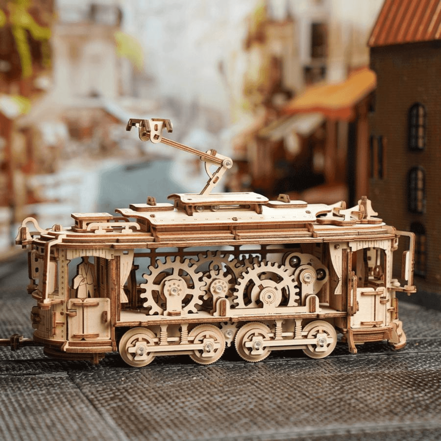 Classic City Tramcar 🚋 Mechanisches Holzpuzzle Robotime