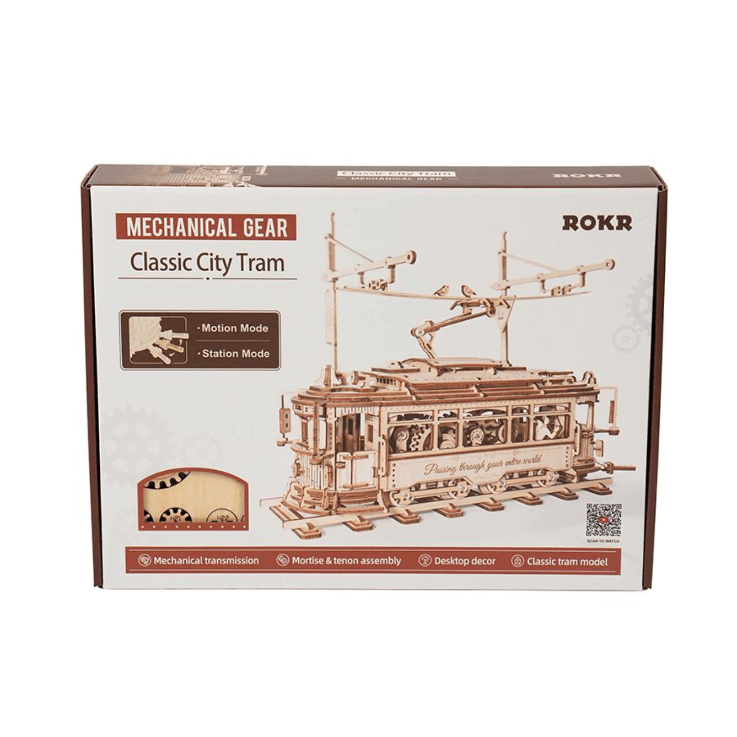 Classic City Tramcar 🚋 Mechanisches Holzpuzzle Robotime