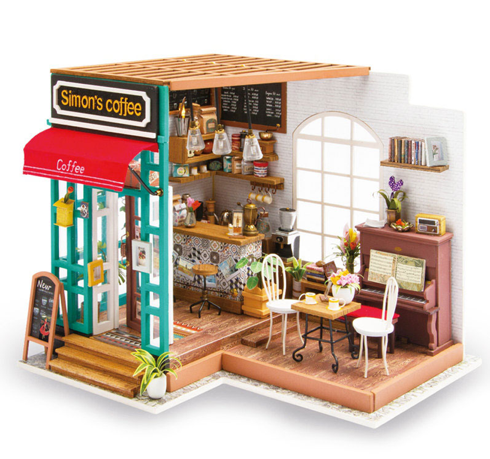 Simon's Coffee Shop Miniaturhaus Robotime