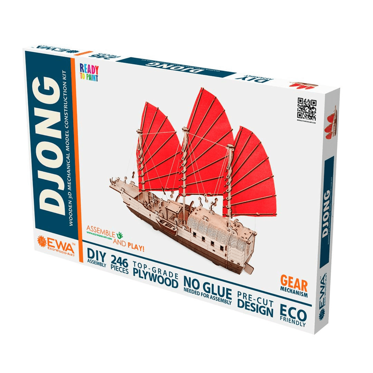 Djong | Schiff-Mechanisches Holzpuzzle-Eco-Wood-Art--