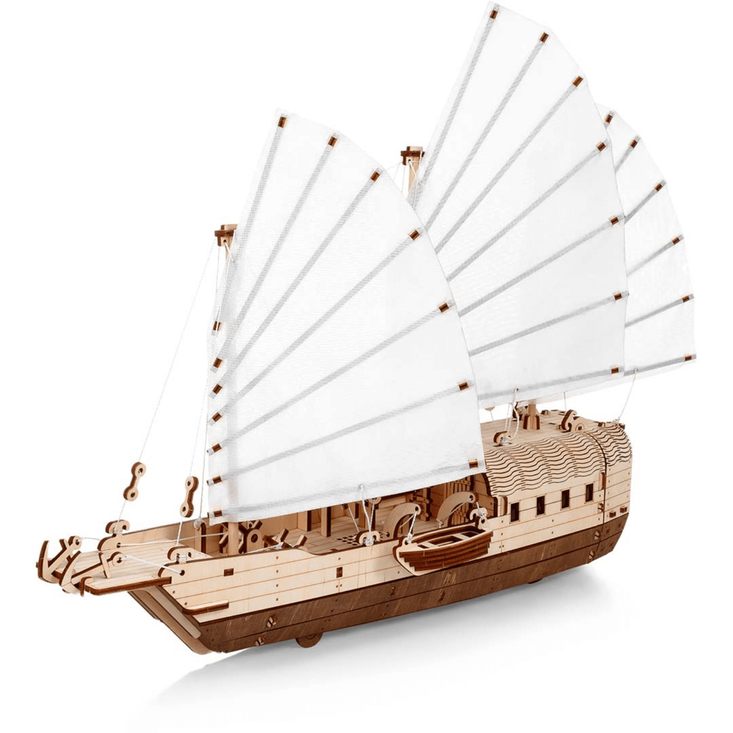 Djong | Schiff-Mechanisches Holzpuzzle-Eco-Wood-Art--