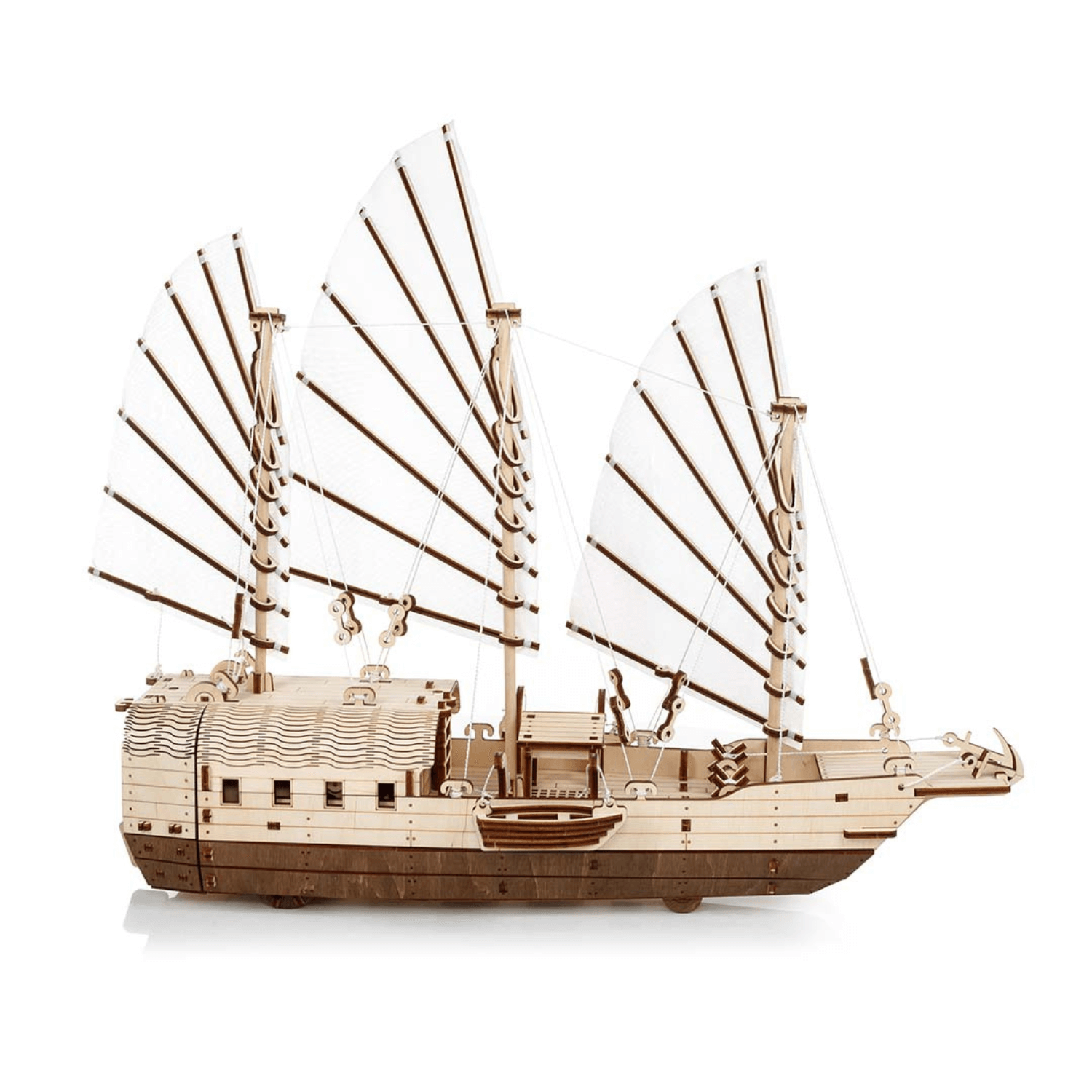 Djong | Schiff-Mechanisches Holzpuzzle-Eco-Wood-Art--
