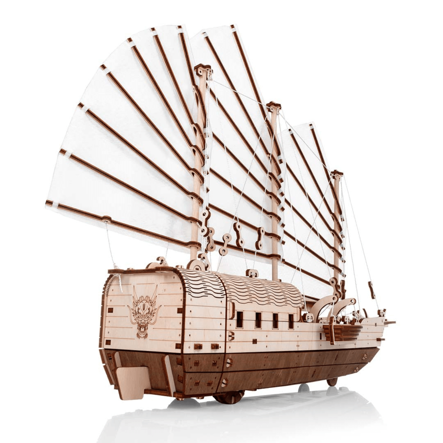Djong | Schiff-Mechanisches Holzpuzzle-Eco-Wood-Art--
