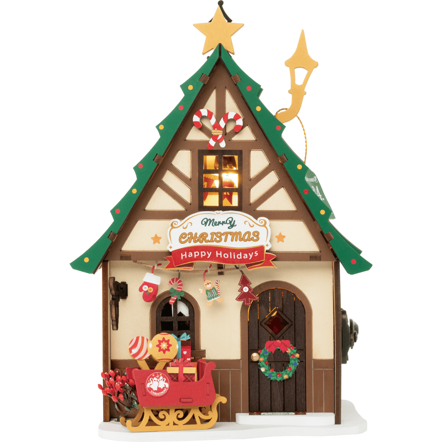 Funkelndes Weihnachtshaus Miniaturhaus Robotime