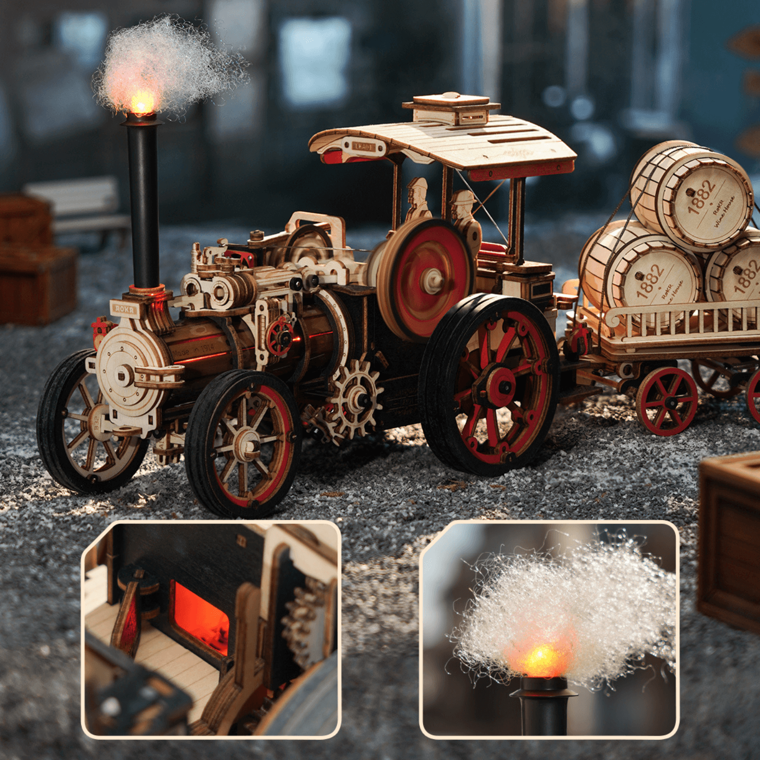 Dampfmaschine | Steam Engine ROKR-Mechanisches Holzpuzzle-Robotime--