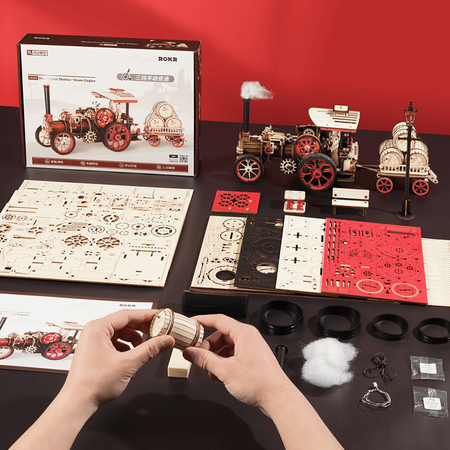 Dampfmaschine | Steam Engine ROKR-Mechanisches Holzpuzzle-Robotime--