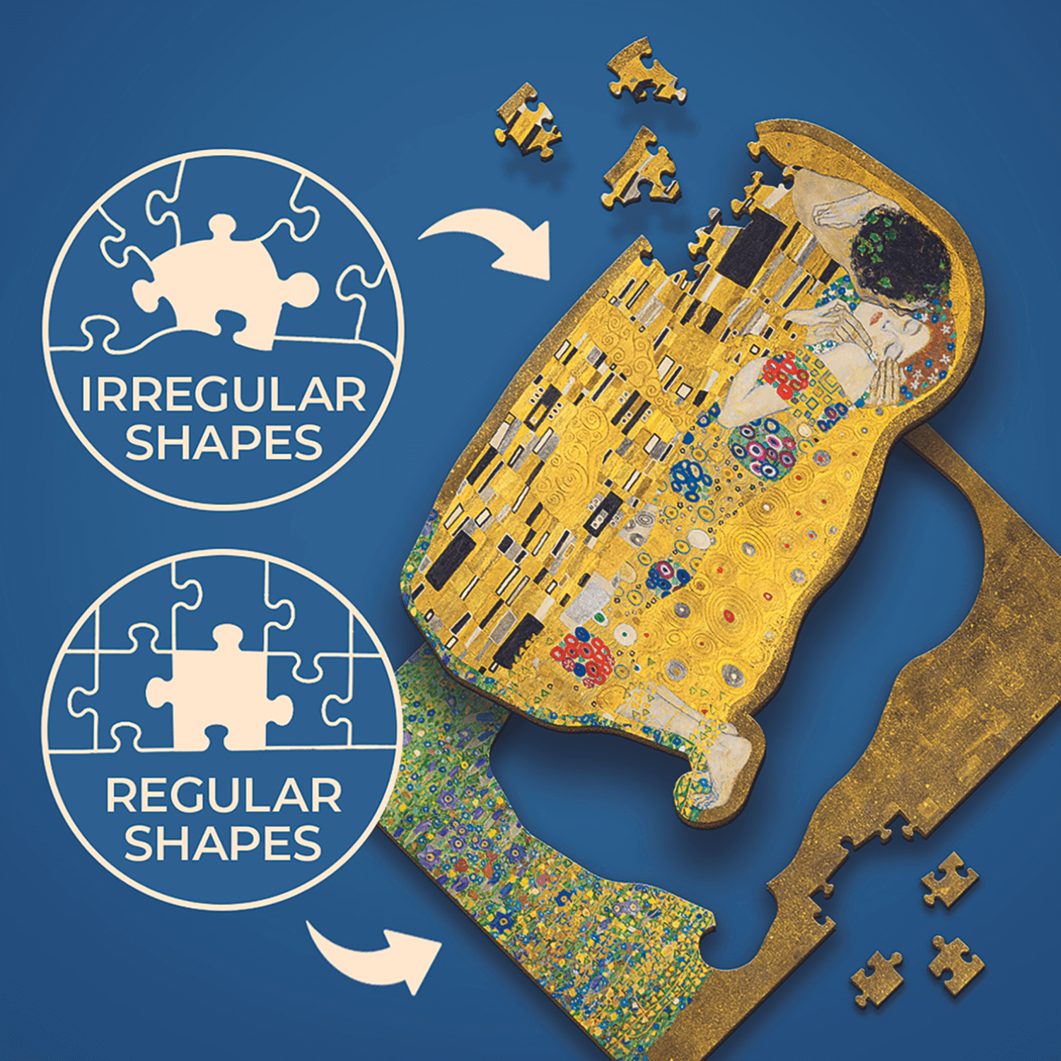 Der Kuss / Gustav Klimt | Holz Puzzle 200 Holzpuzzle TREFL