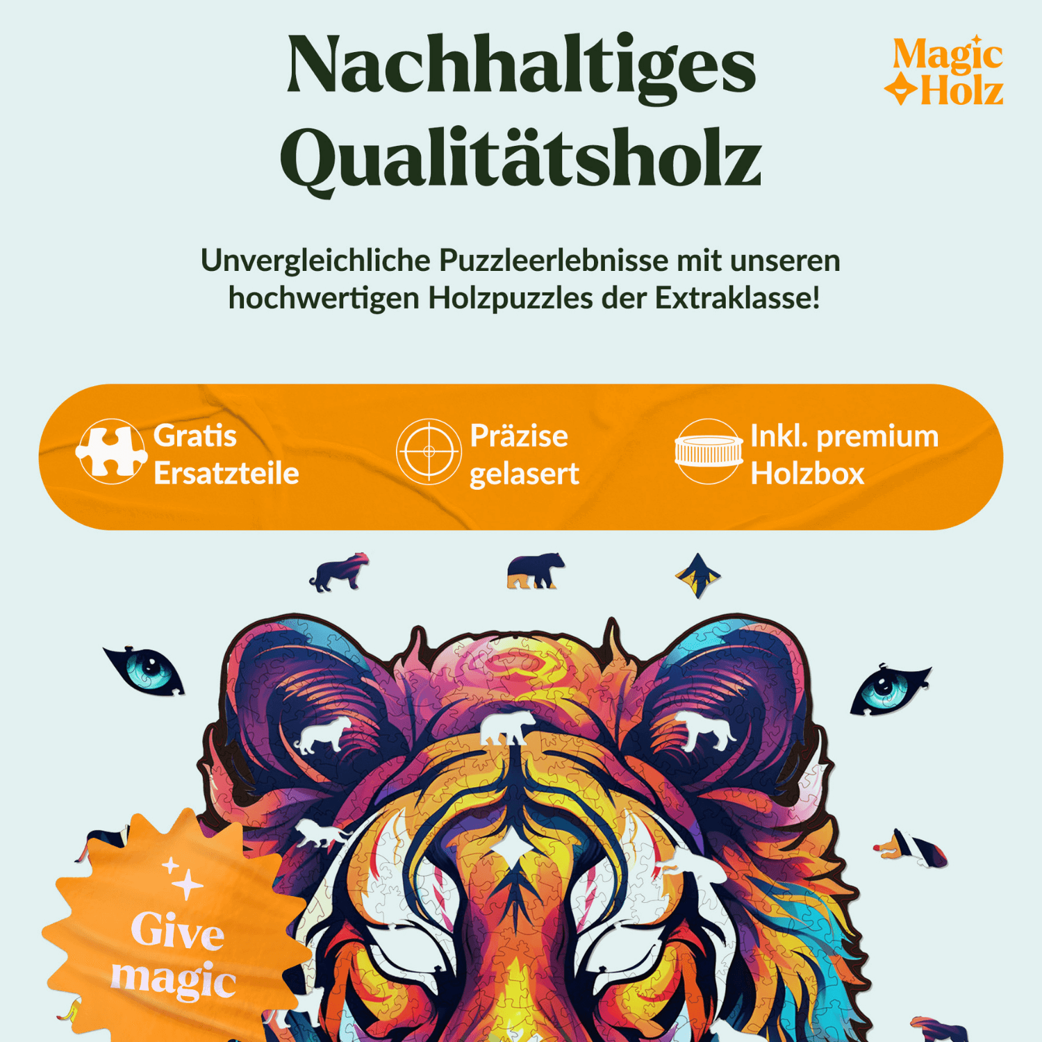 Die majestätische Güte | Tiger Holzpuzzle MagicHolz