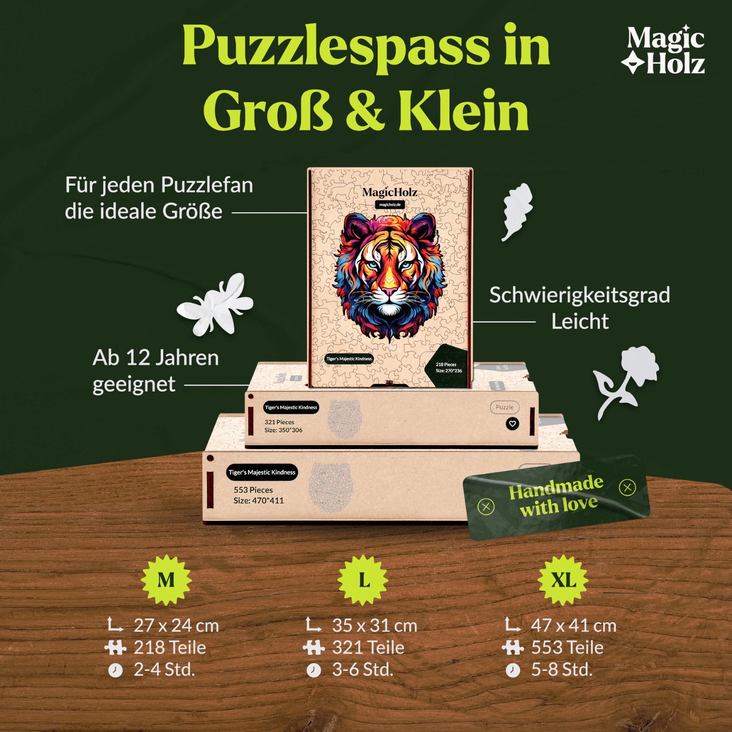 Die majestätische Güte | Tiger Holzpuzzle MagicHolz