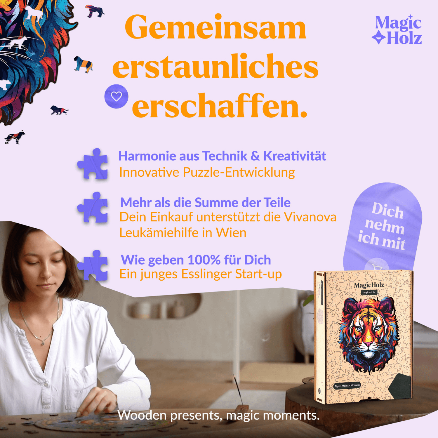 Die majestätische Güte | Tiger Holzpuzzle MagicHolz