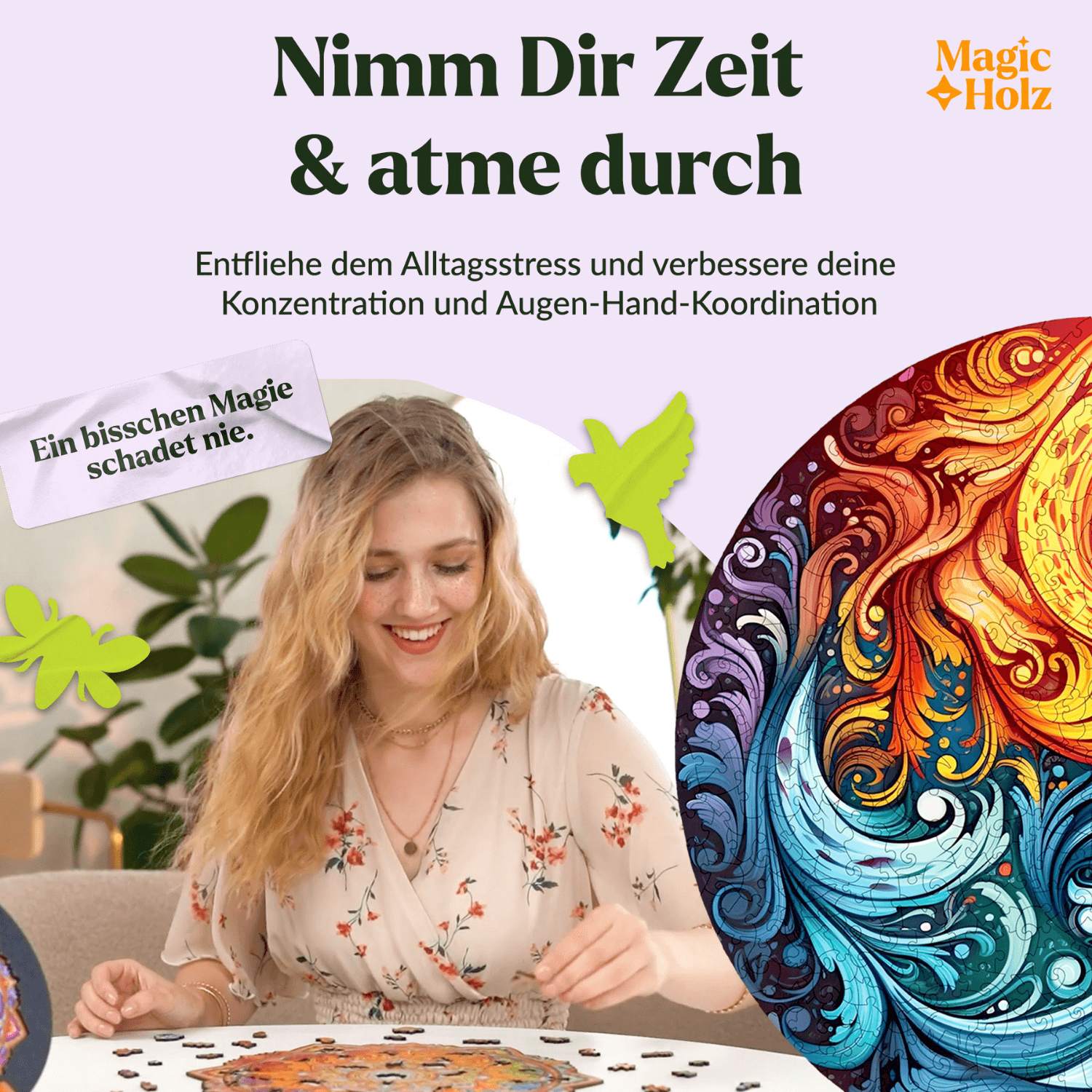 Feu et eau | Puzzle en bois Mandala MagicHolz