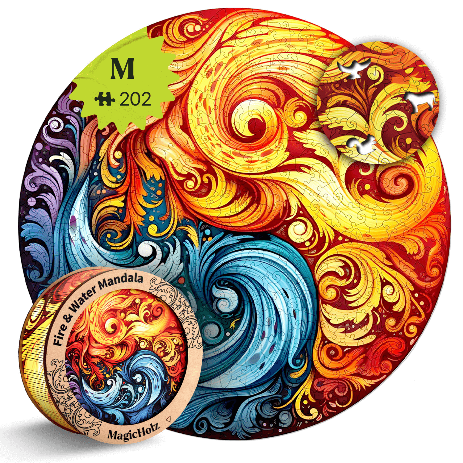 Feu et eau | Puzzle en bois Mandala MagicHolz M