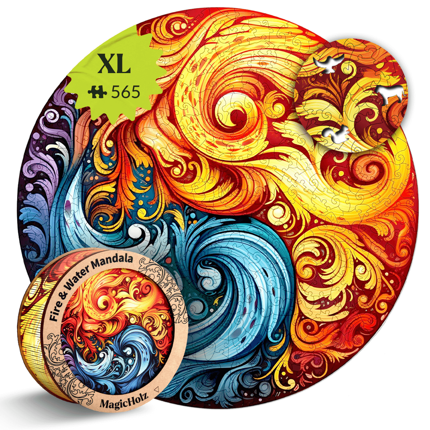 Feu et eau | Puzzle en bois Mandala MagicHolz XL