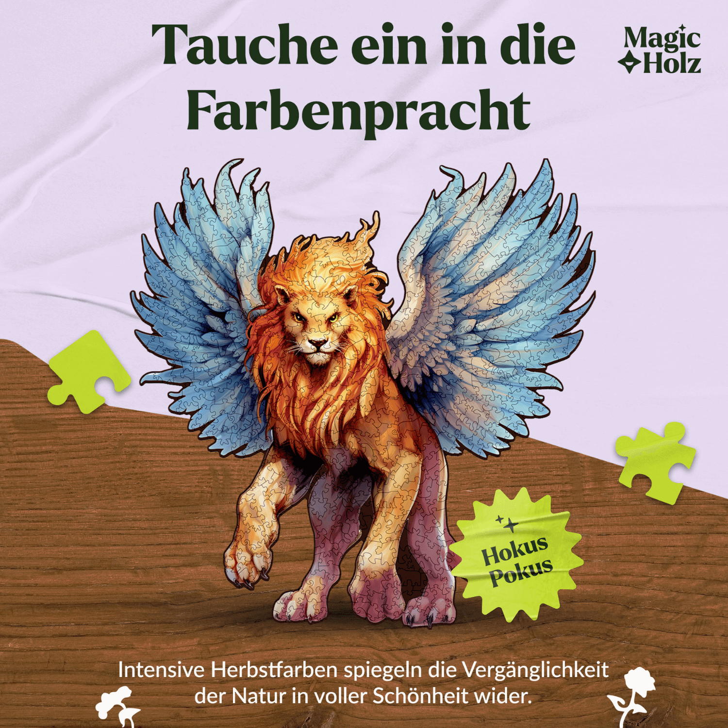 Ailes du courage | Lion Puzzle en bois MagicHolz