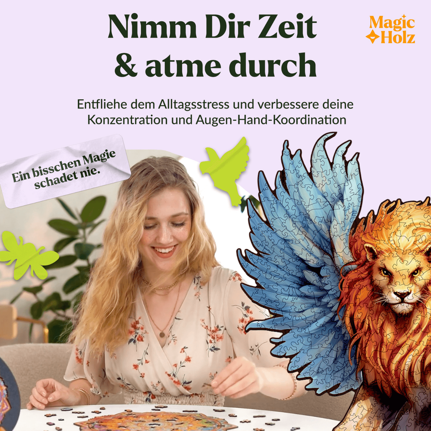 Ailes du courage | Lion Puzzle en bois MagicHolz