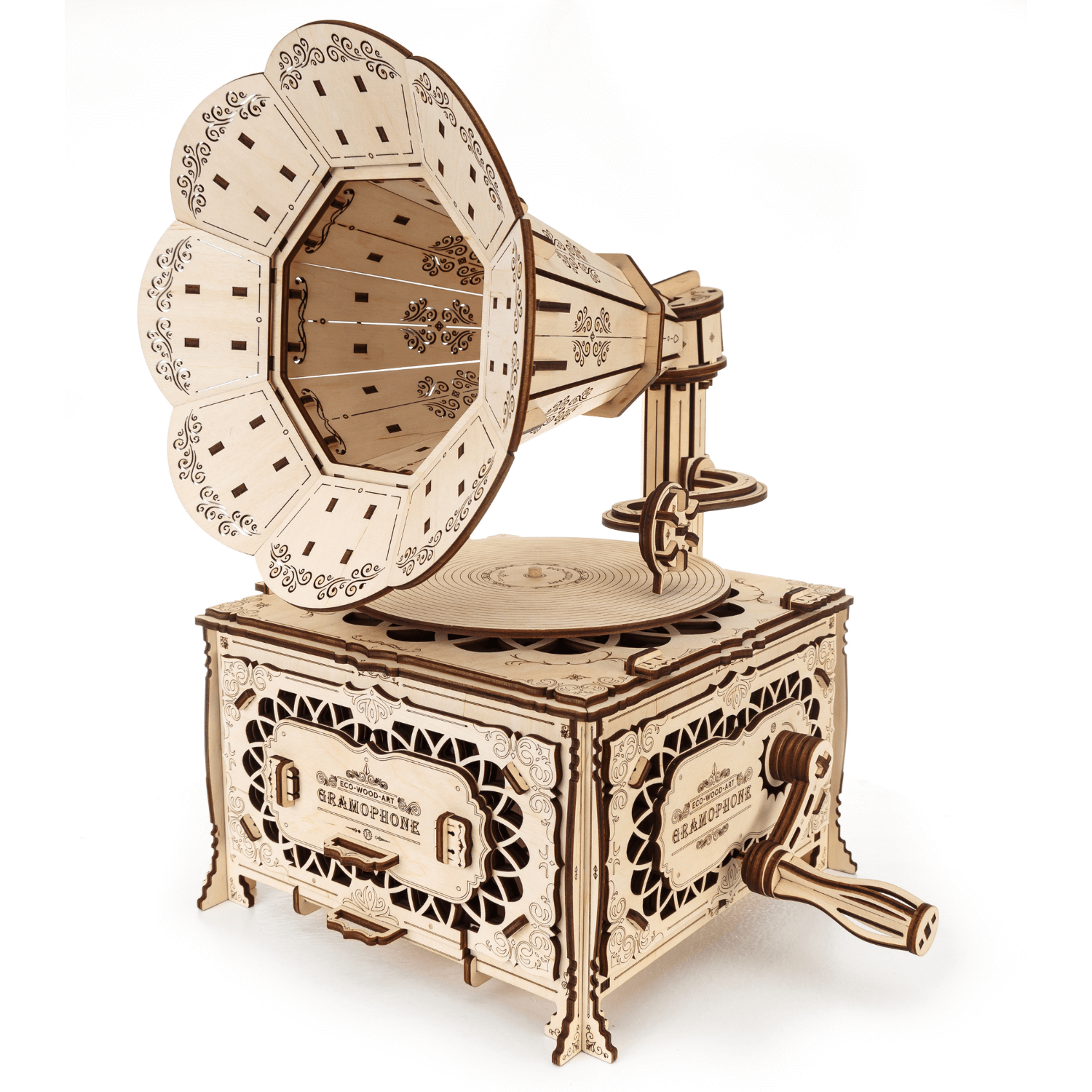 Grammophon Mechanisches Holzpuzzle Eco-Wood-Art
