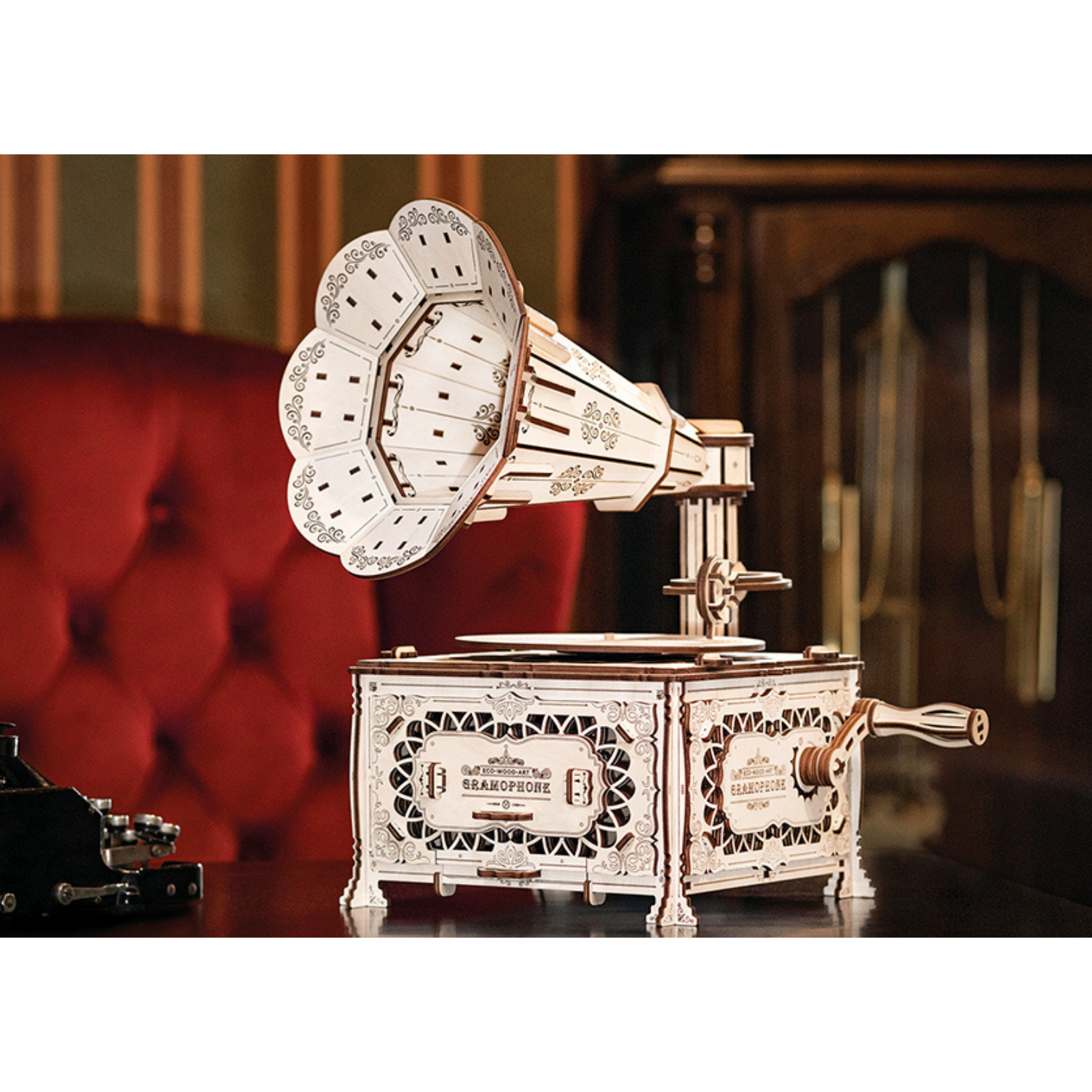 Grammophon Mechanisches Holzpuzzle Eco-Wood-Art