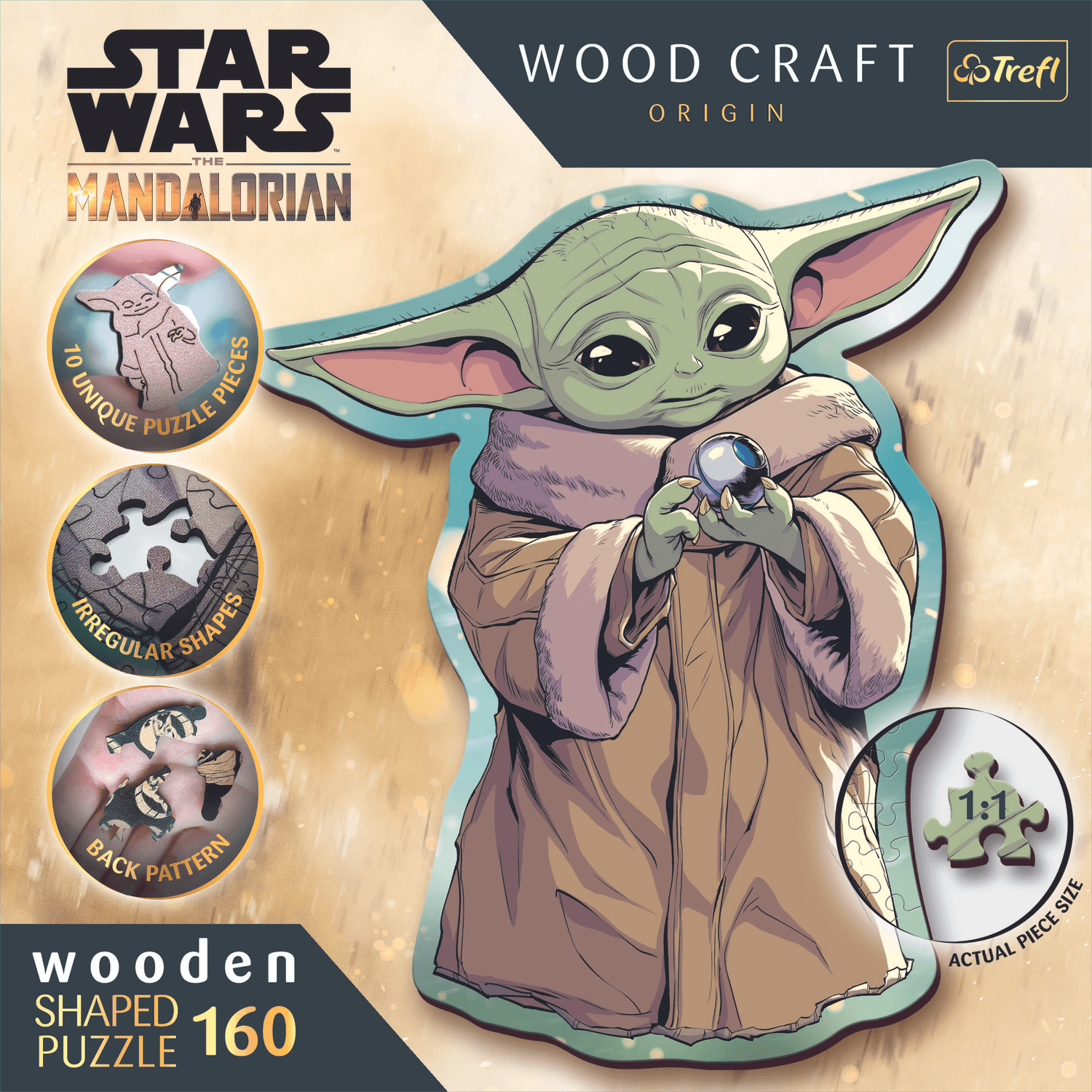 Star Wars Mandalorian - Grogo | Puzzle en bois 160 Puzzle en bois TREFL