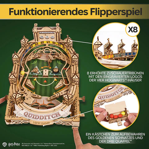 Quidditch Pinball – build in the flow, play in the moment Mechanical wooden puzzle Ugears