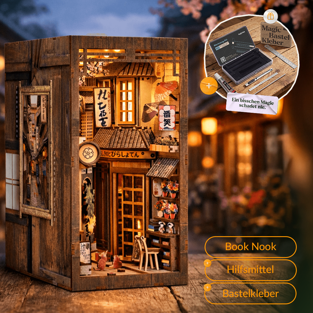 Une ruelle tranquille au Japon — Le coin lecture de la fête des mères Book Nook MagicHolz