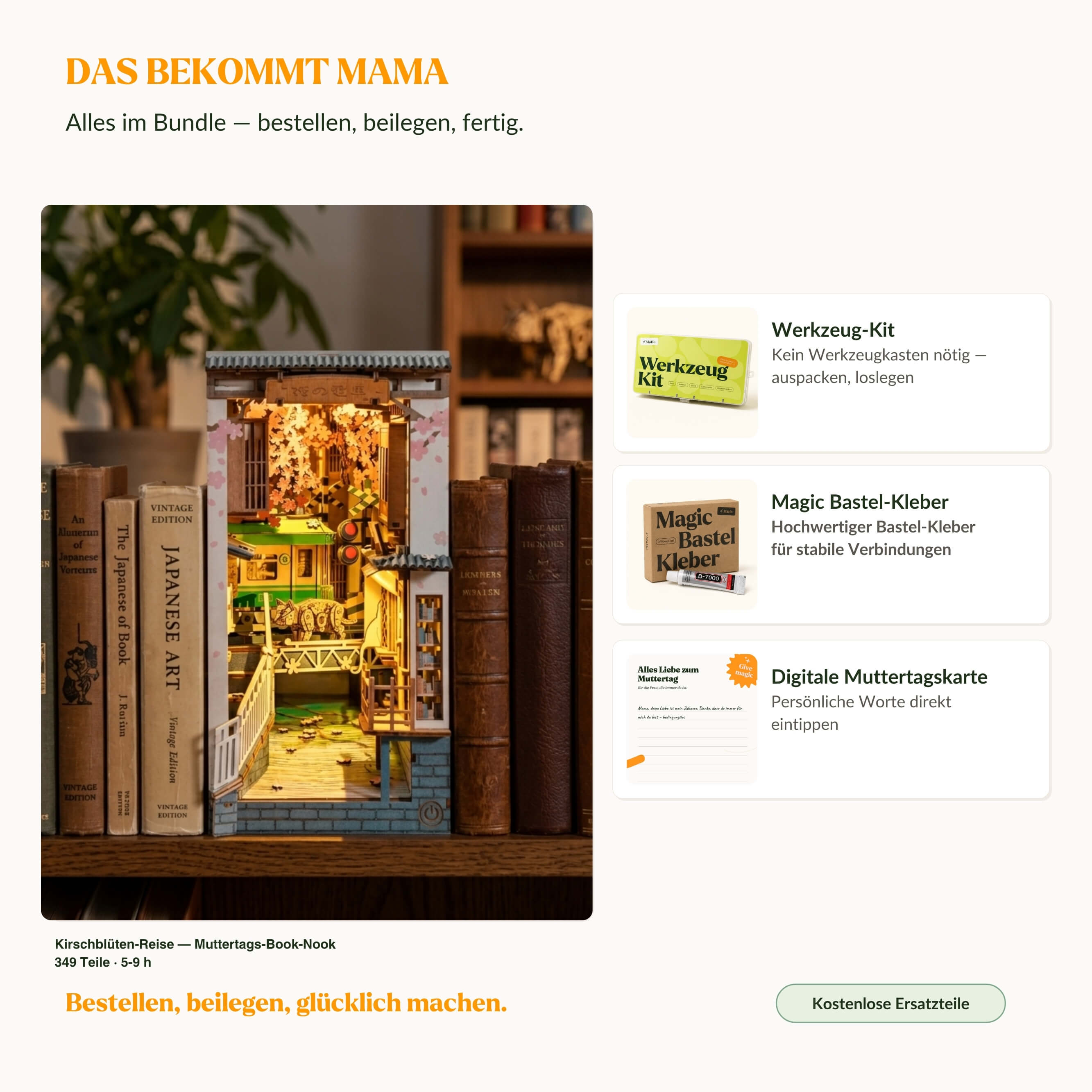 Voyage sous les cerisiers en fleurs — Book Nook pour la fête des Mères Book Nook MagicHolz