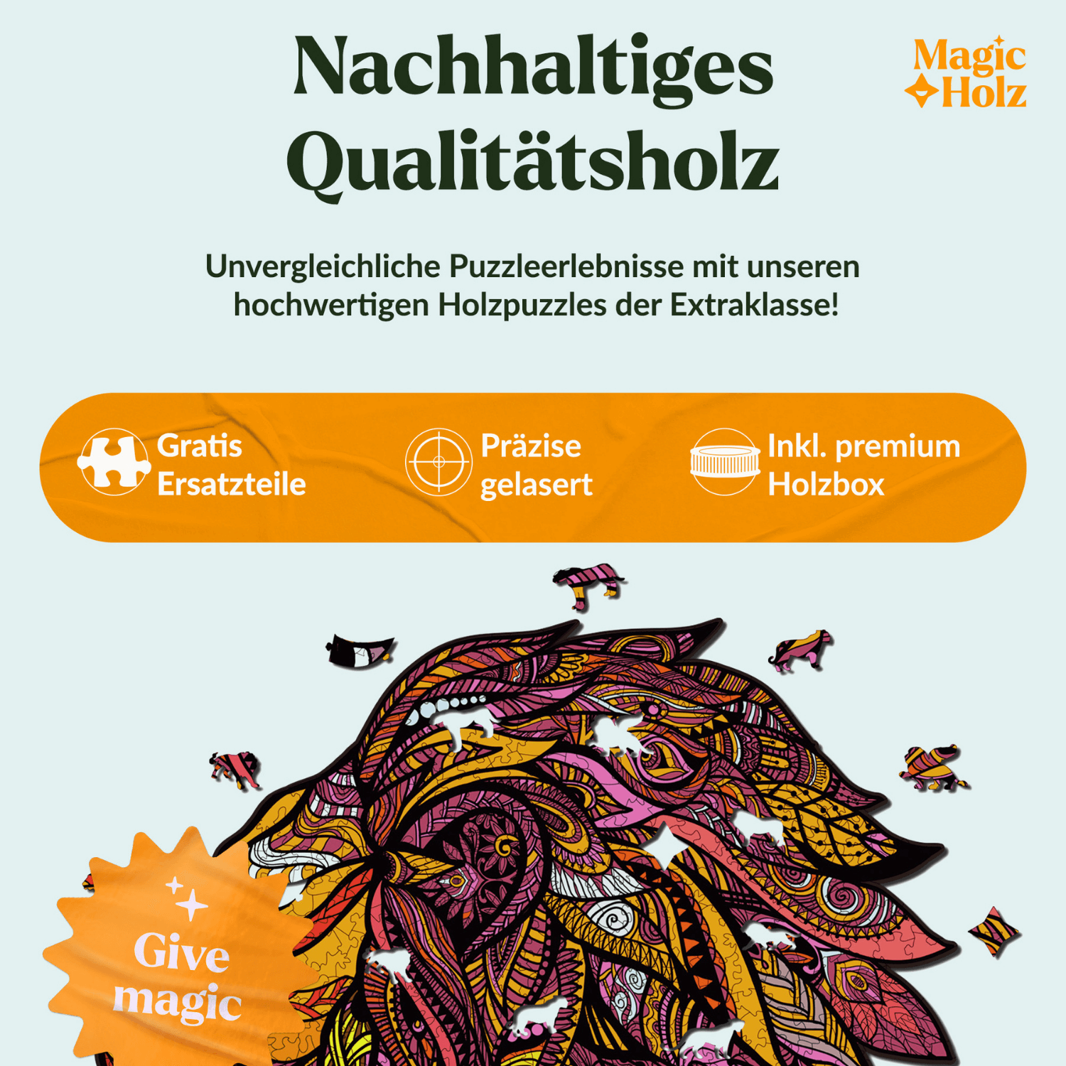 König des Dschungels | Löwe Holzpuzzle MagicHolz