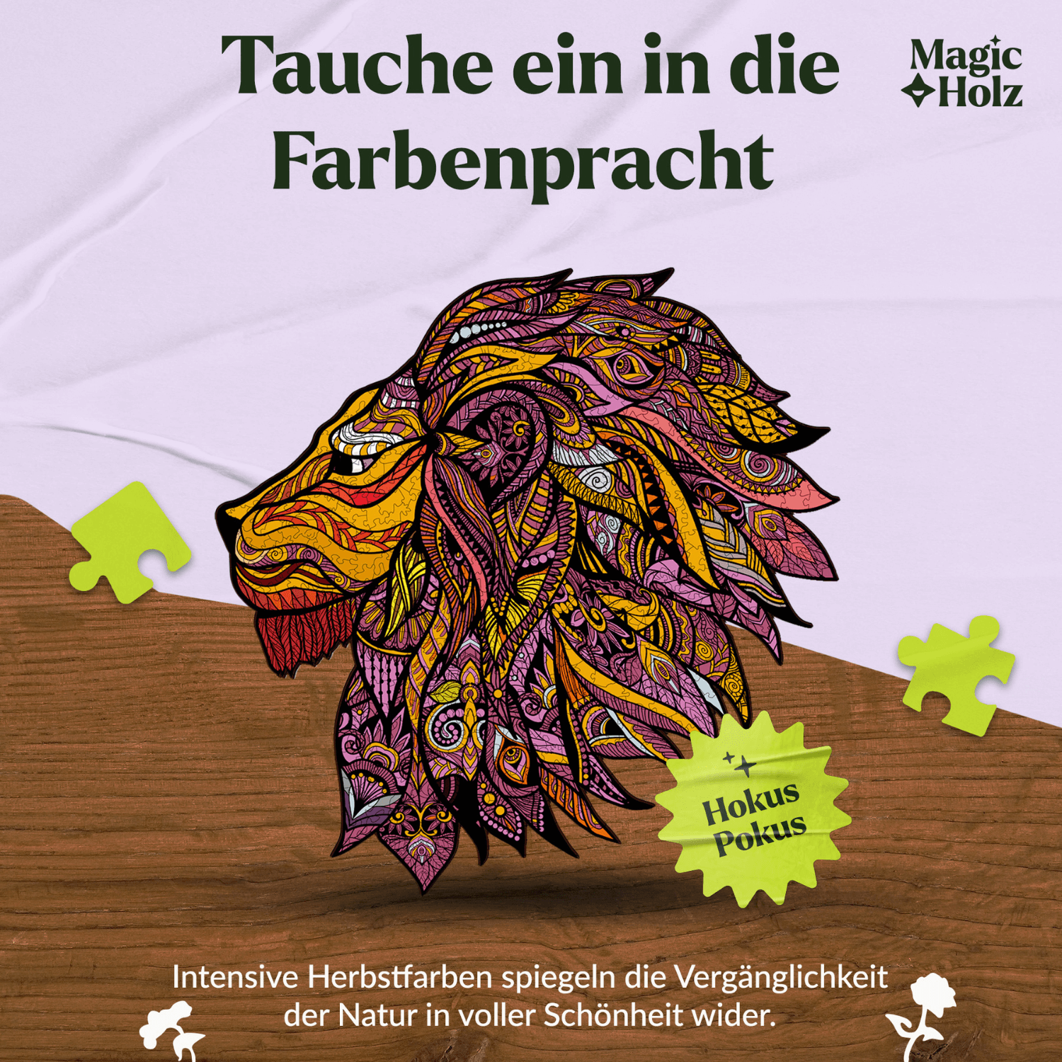König des Dschungels | Löwe Holzpuzzle MagicHolz