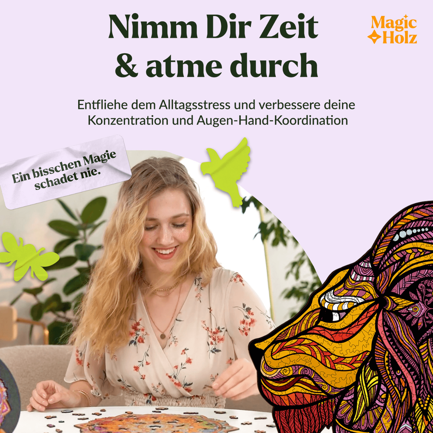 König des Dschungels | Löwe Holzpuzzle MagicHolz