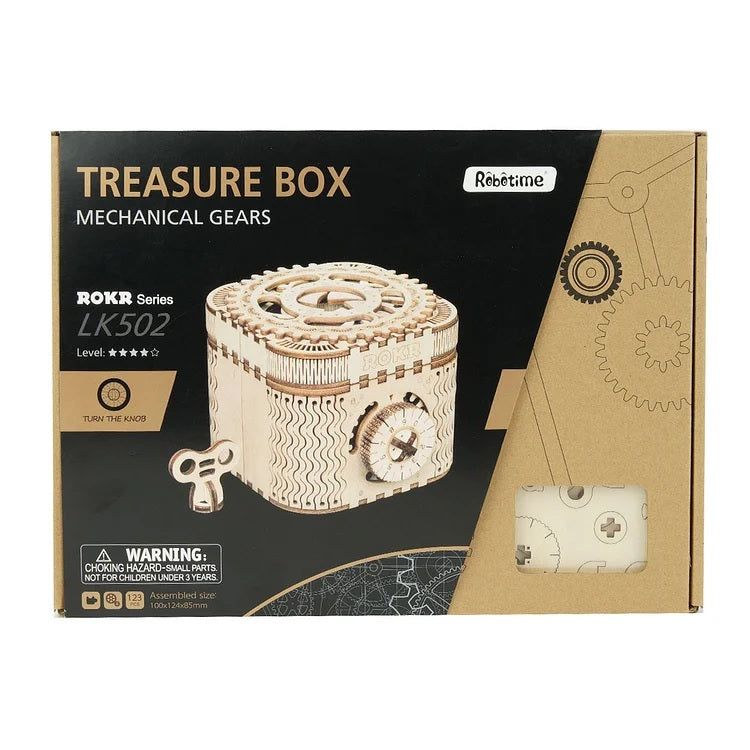 Treasure Chest 3D Puzzle Wood-Mechanical Wooden Puzzle-Robotime--