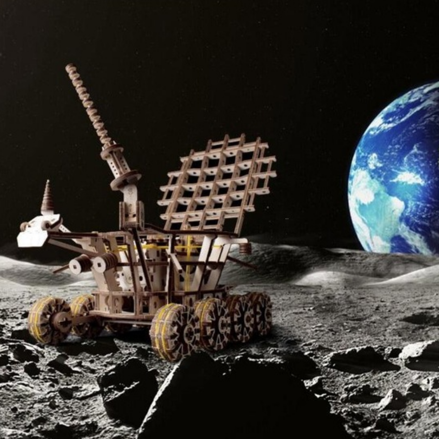 lunochod spielzeug Mechanisches 3D-Holzpuzzle: Lunokhod Mondrover - MagicHolz"