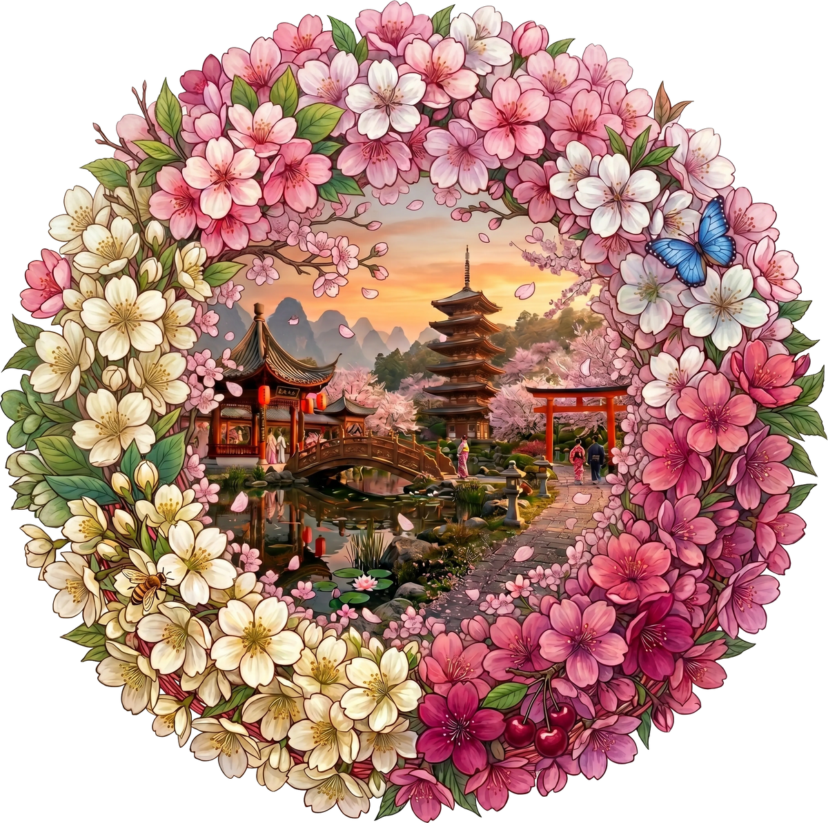 Kirschblütenzauber von Kyoto Mandala Holzpuzzle (2D) MagicHolz