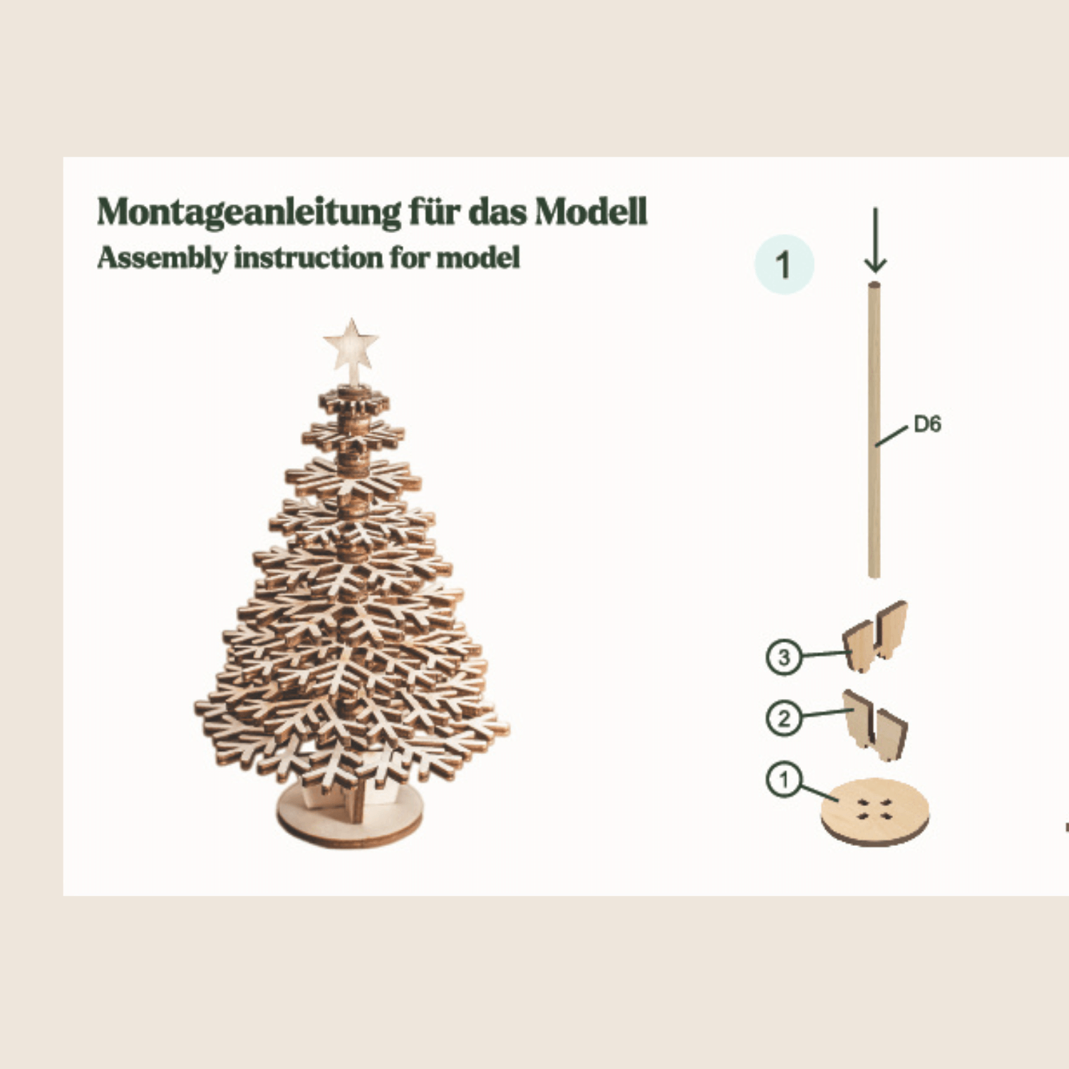 Christmas tree 3D puzzle eco wood art kit--