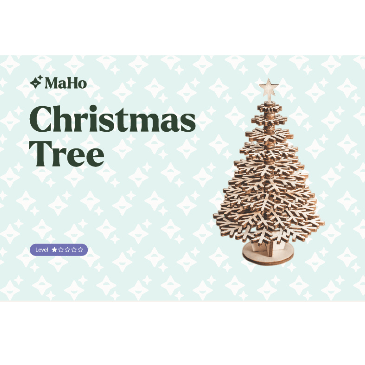 Christmas tree 3D puzzle eco wood art kit--