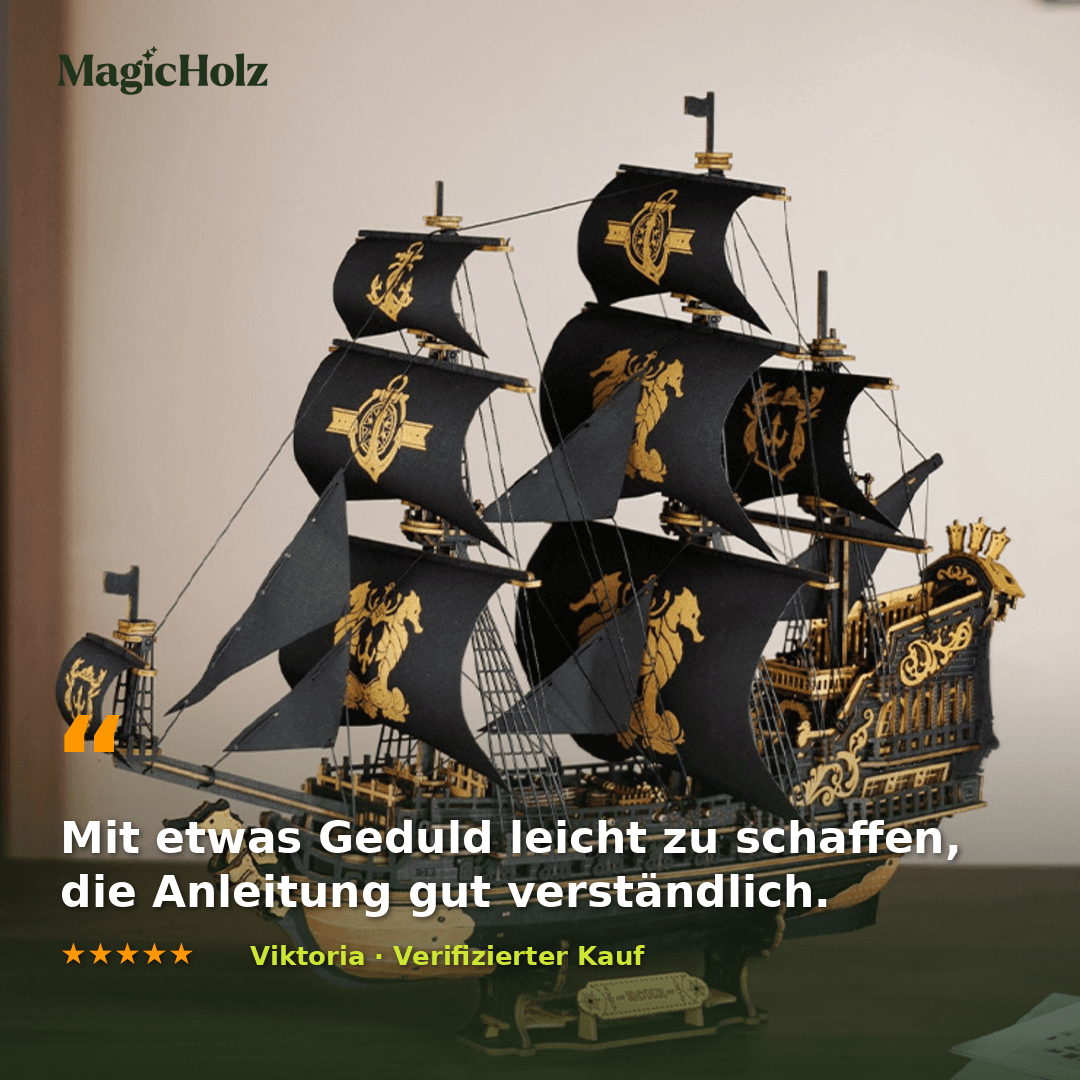 Piratenboot "Black Pearl" Mechanische bouwdoos van Robotime