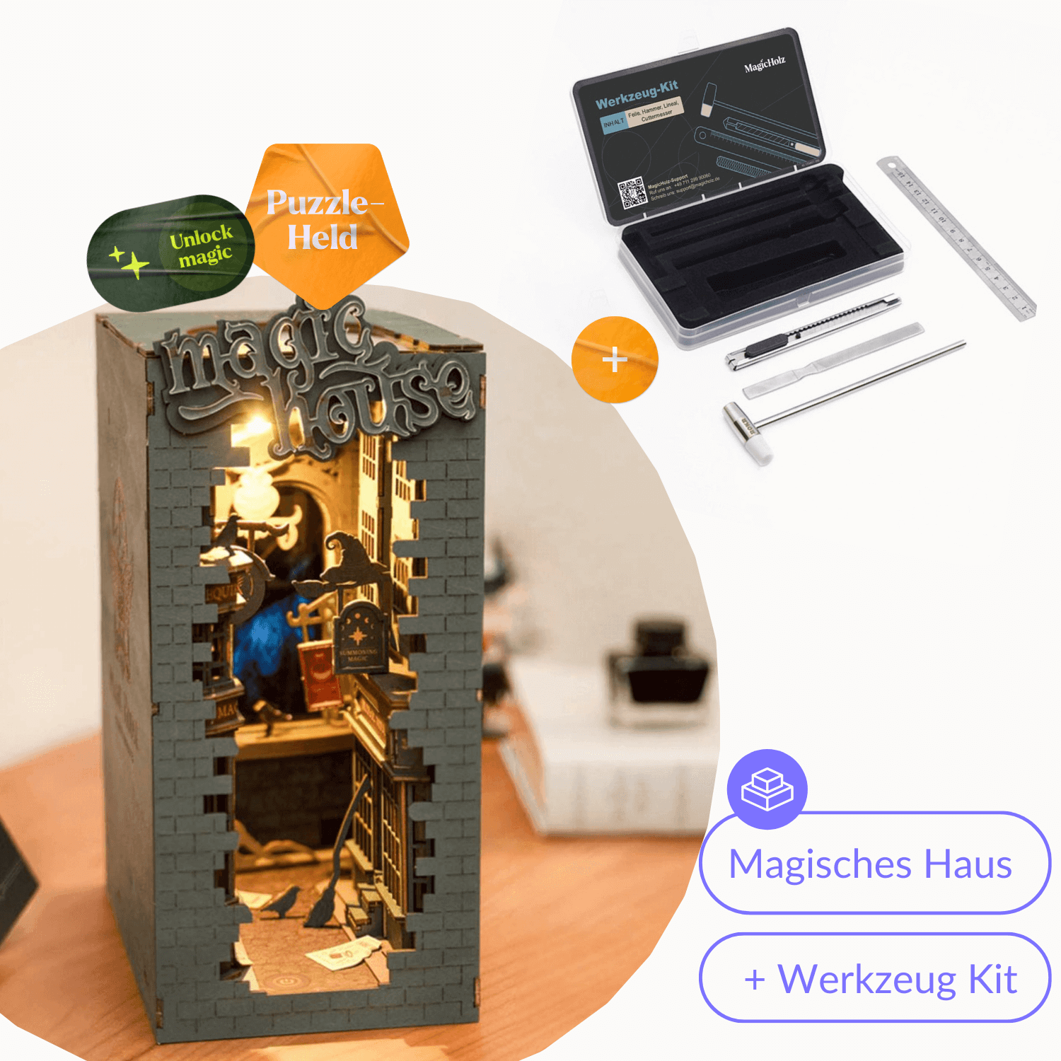 Magisches Haus | Diorama | Rolife Diorama Robotime Starter Kit | Book Nook + Werkzeug