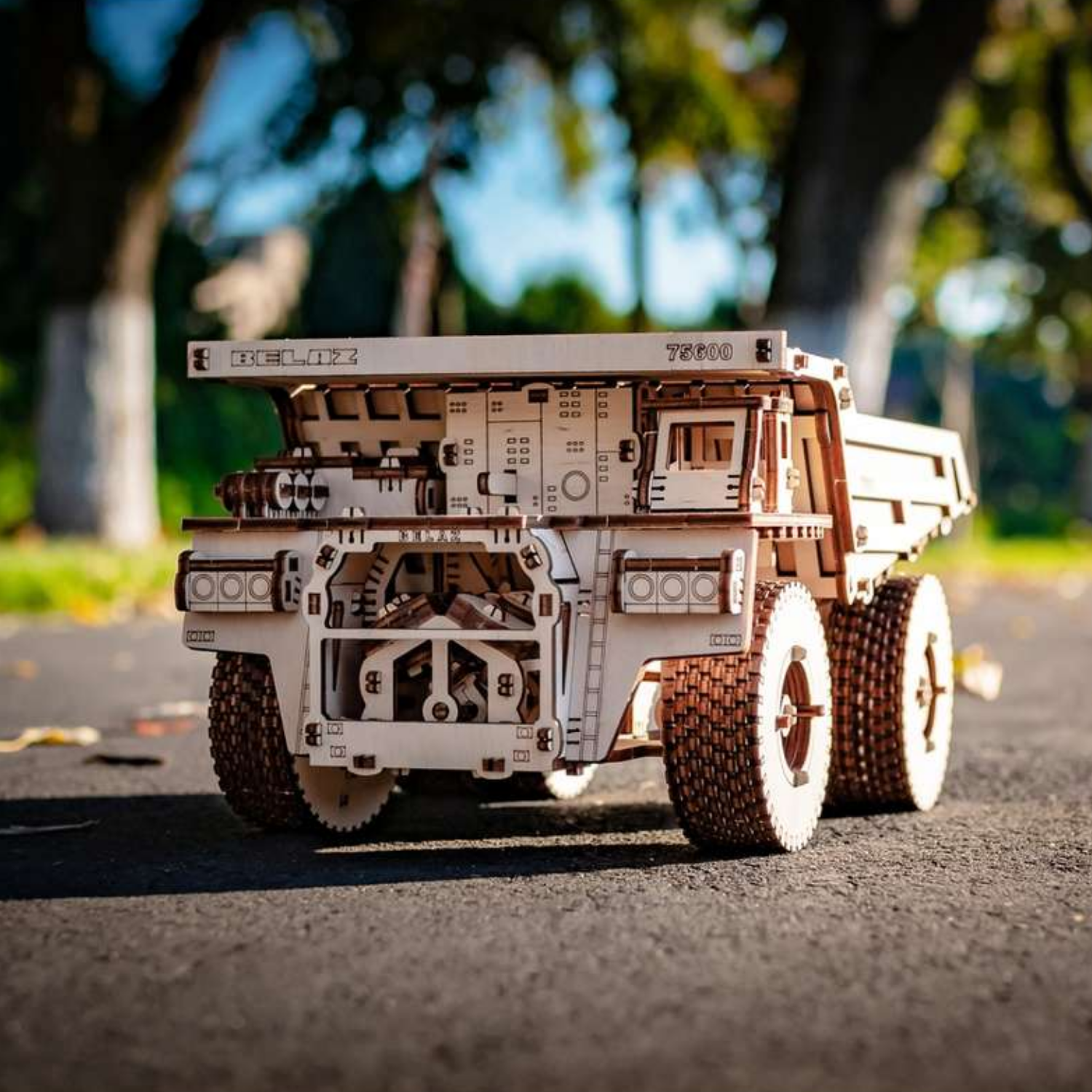 Mechanical truck | BELAZ 75600-Mechanical wooden puzzle-Eco-Wood-Art--