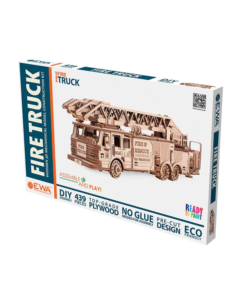 Mechanical truck | fire engine *-Mechanical wooden puzzle-Eco-Wood-Art--