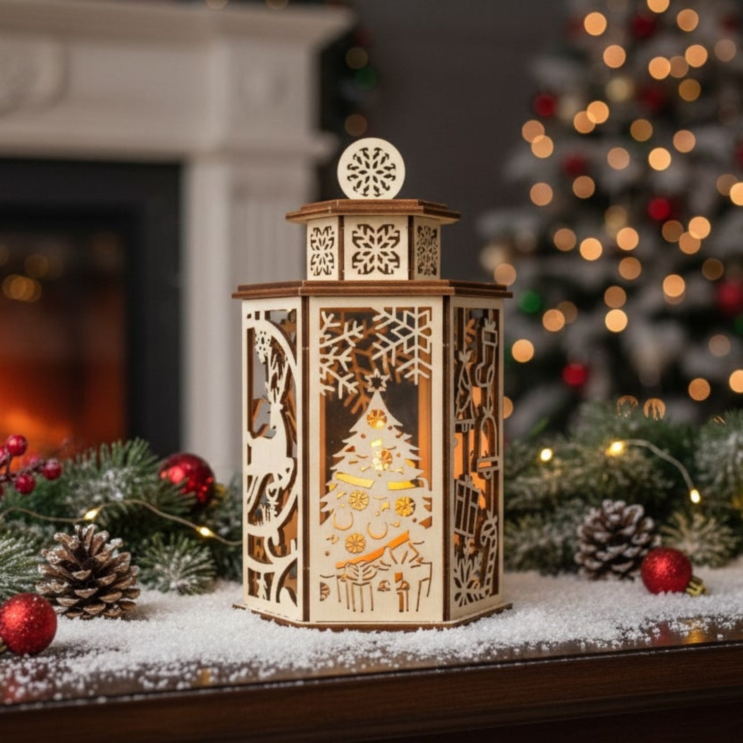 Weihnachtslaterne Holz Bastelset 3D Puzzle MagicHolz Weihnachtsbaum