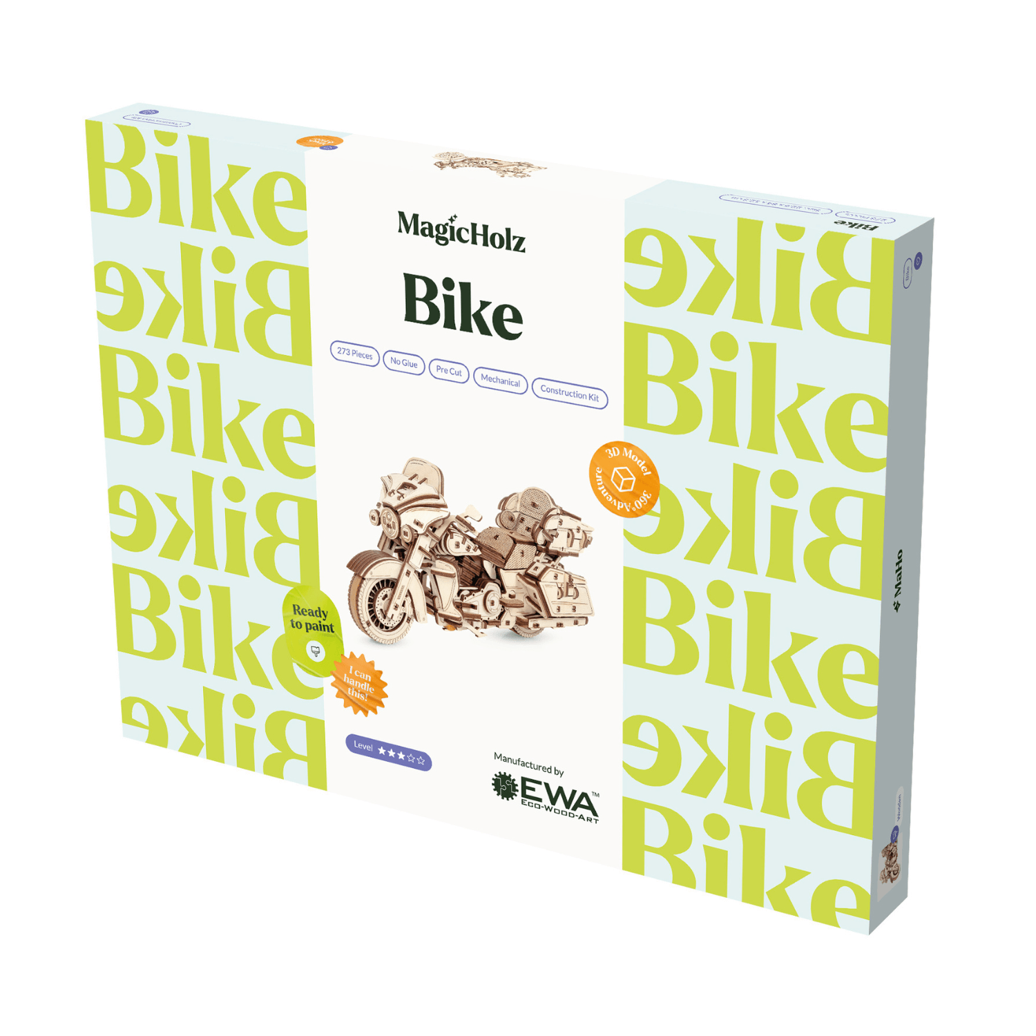 Motorrad | Bike Mechanisches Holzpuzzle Eco-Wood-Art