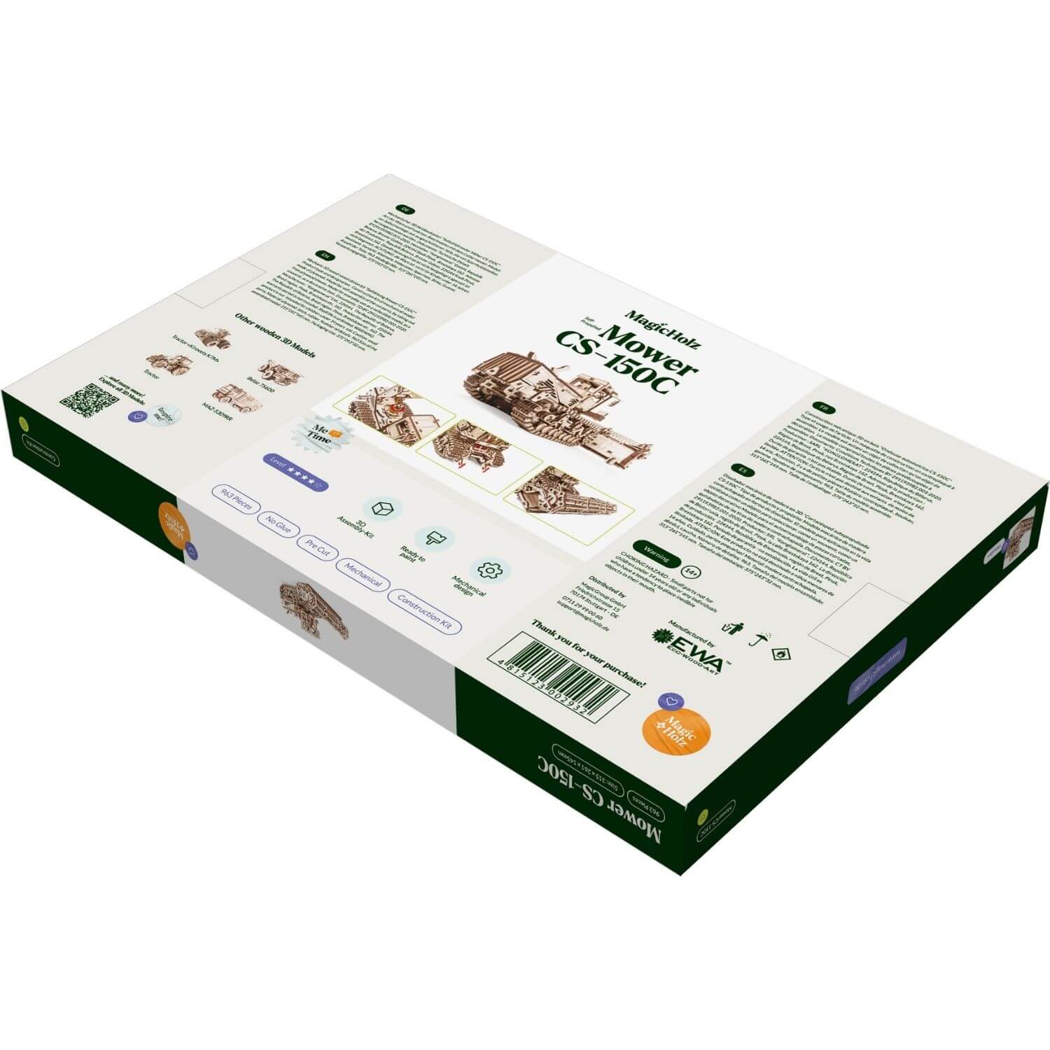 Mower CS-150C | Mähdrescher Mechanisches Holzpuzzle Eco-Wood-Art