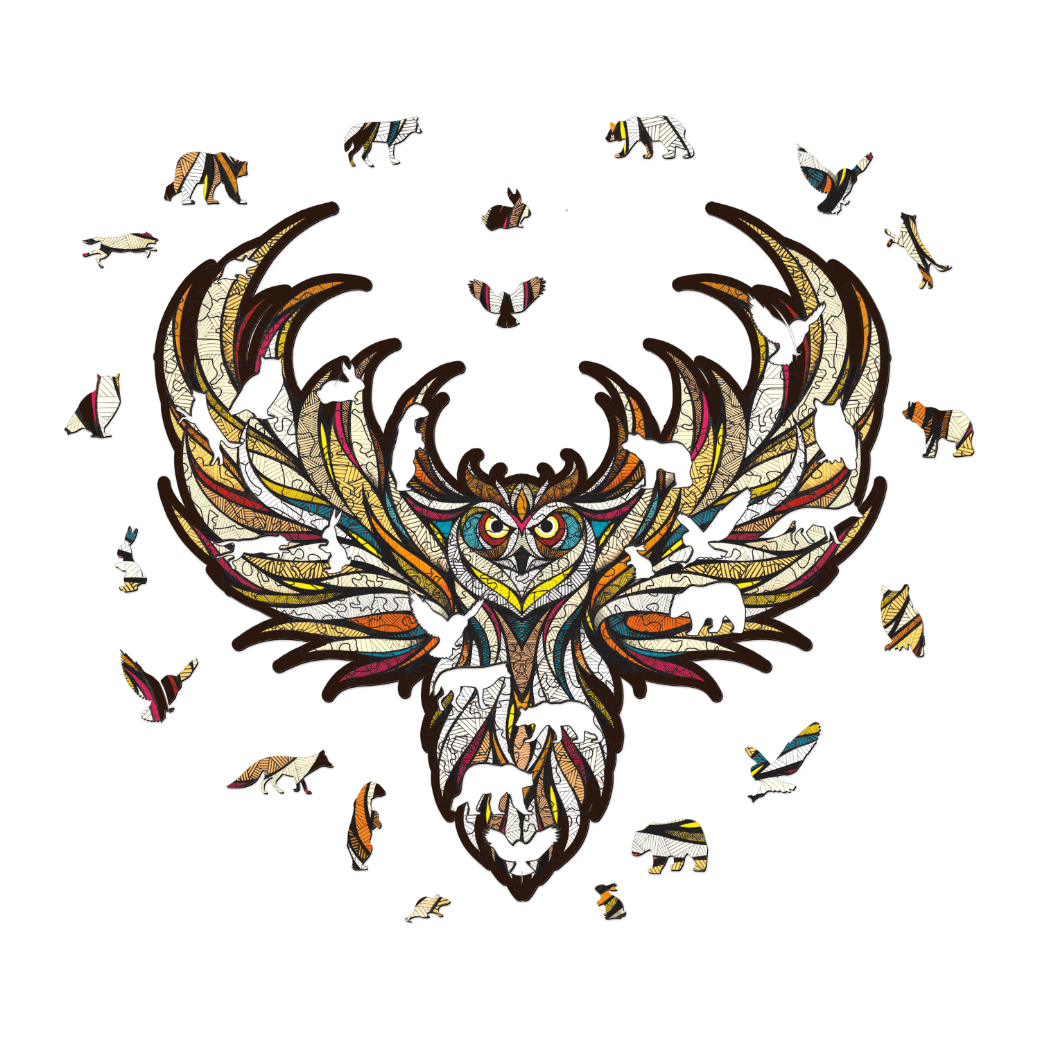 Hibou | Puzzle en bois Puzzle en bois Eco-Wood-Art