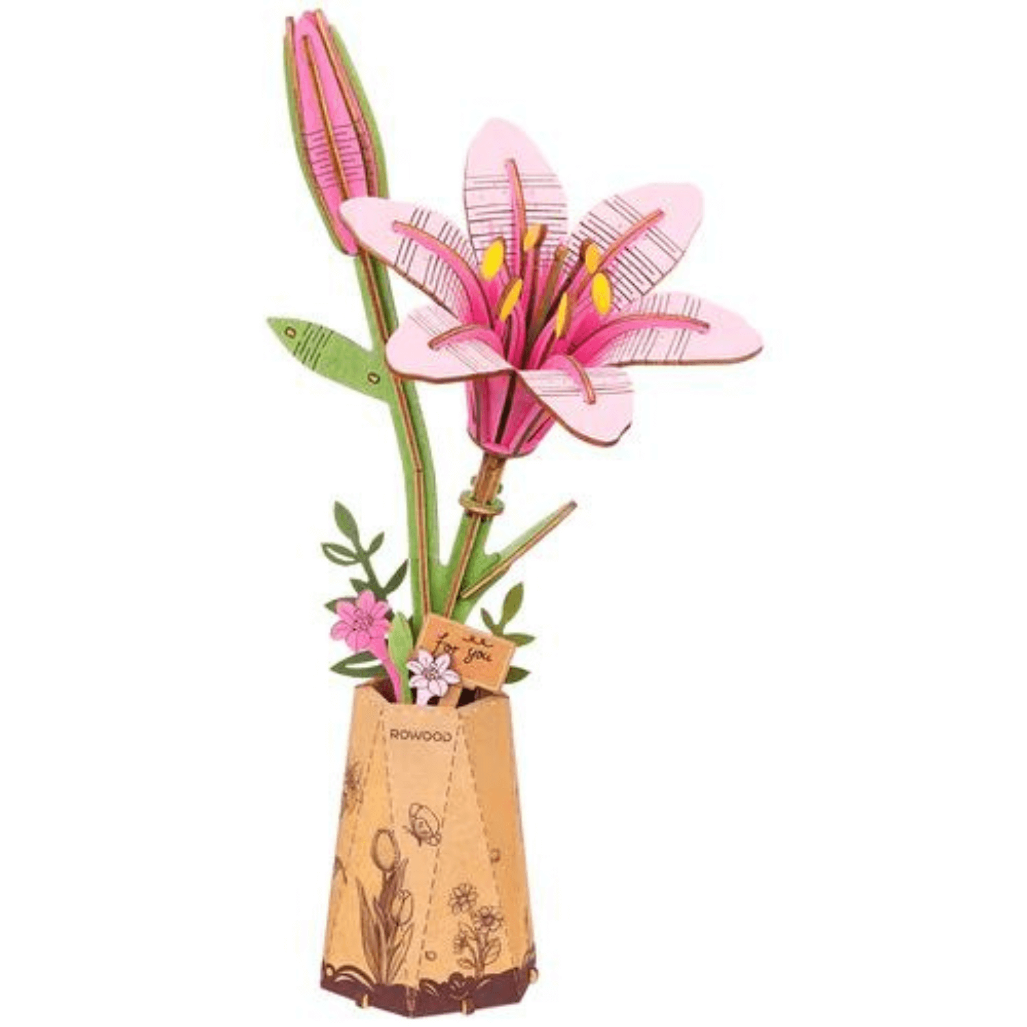 Ewiger Frühling | Blumen die immer blühen 3D Puzzle Robotime Pinke Lilie