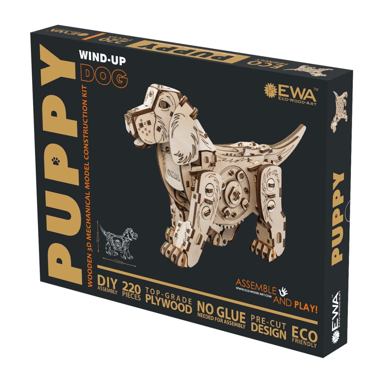 Mechanischer Hund Mechanisches Holzpuzzle Eco-Wood-Art