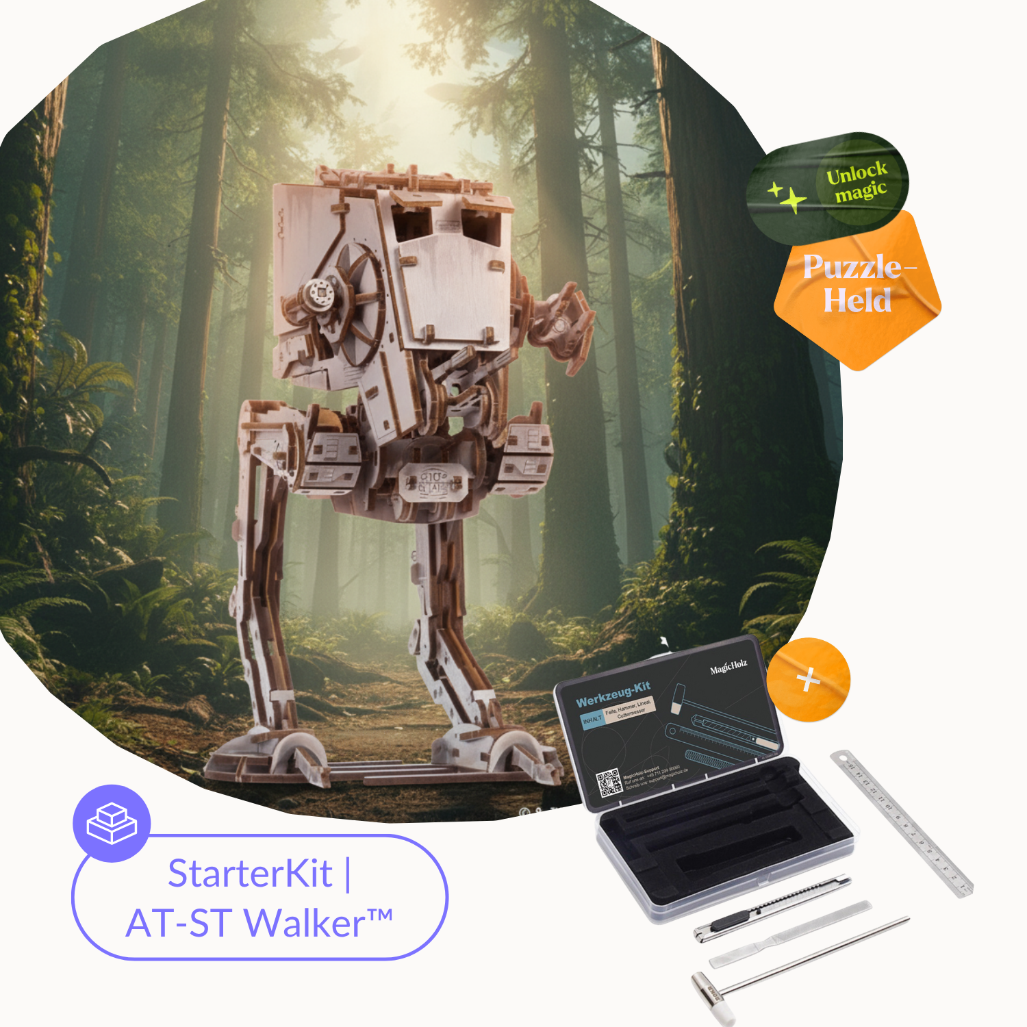 AT-ST Walker™ Mechanisches Holzpuzzle Ugears Starter Kit | AT-ST Walker™ + Werkzeugset